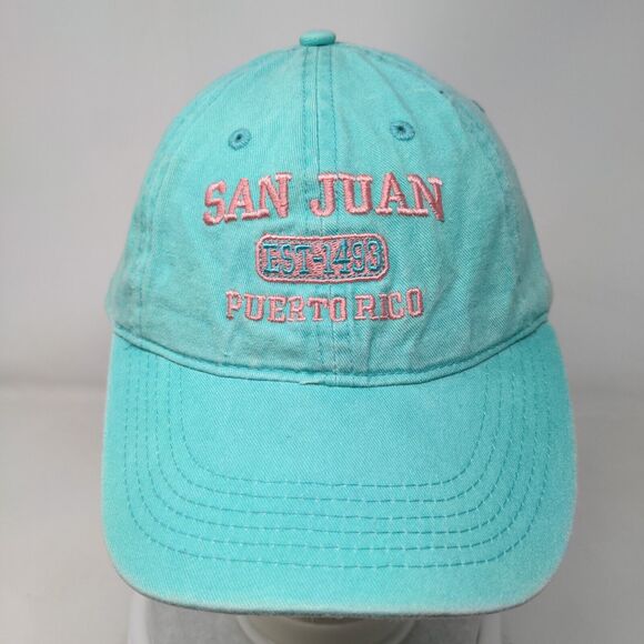 San Juan Puerto Rico Est. 1493 Strapback Hat Greenish-Blue Outback America - Picture 2 of 8